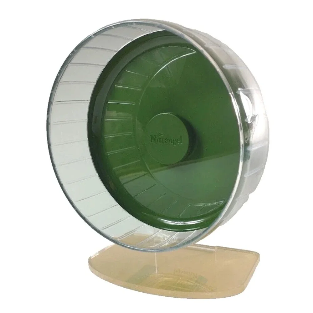 Niteangel Super Silent Hamster Exercise Wheel Green Clear Plastic Adjustable 10